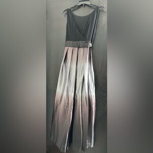 SLNY Elegant Black and Silver Gown